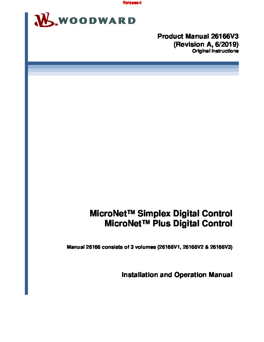 First Page Image of 5466-5000 MicroNet Simplex and Plus Digital Control Manual 26166V3(A).pdf